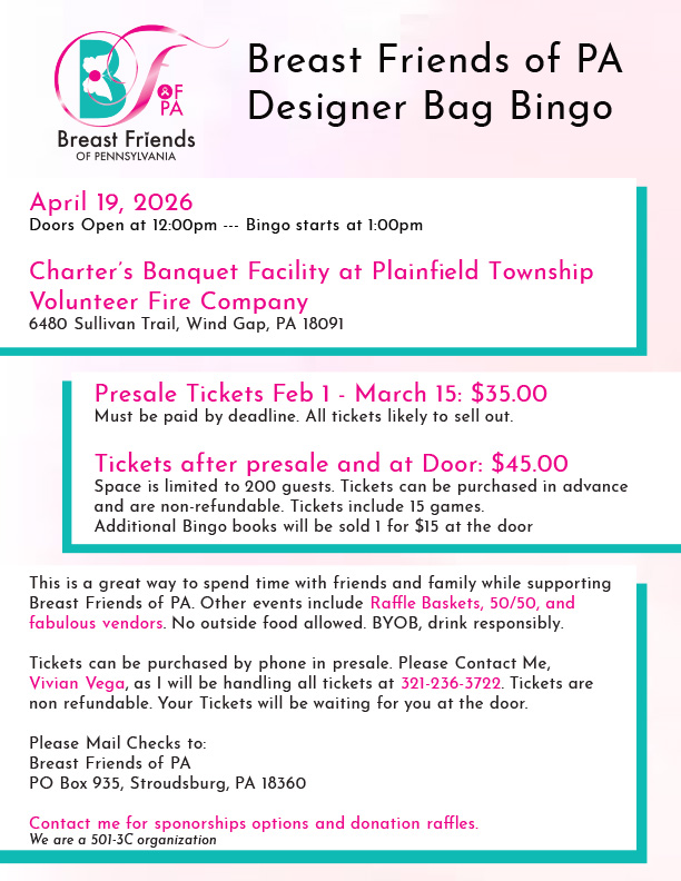 Designer Bag Bingo April 19, 2026